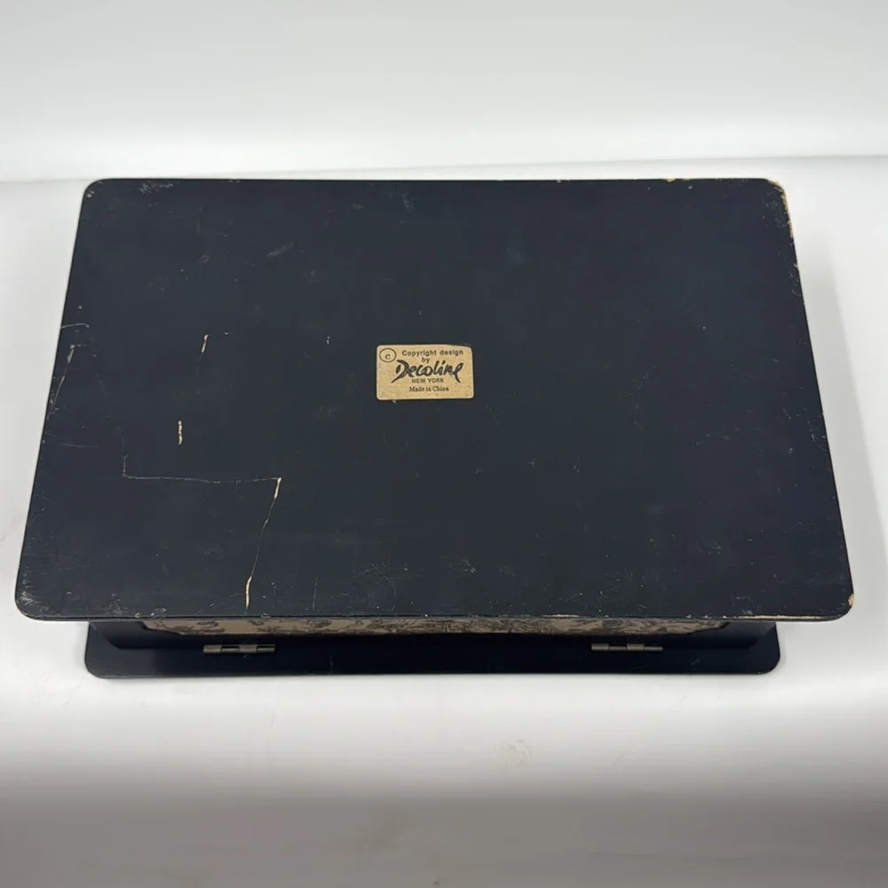 Vintage Decoline New York Black and Cream Decorative Box